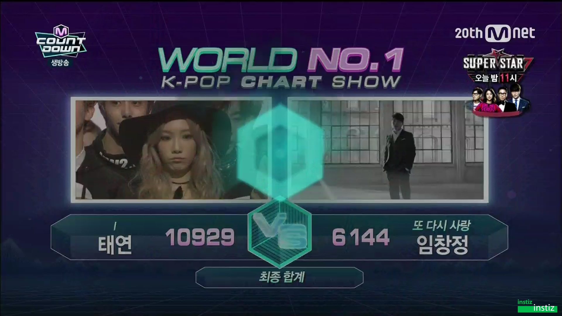 [엠카151015] 소녀시대(少女時代, SNSD) 태연 - 이 주의 MCD 1위 수상 소감+앵콜 | 인스티즈