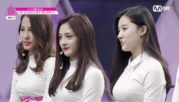 [프로듀스101] 눈에 띄는 세 소속사그룹 차이.gif | 인스티즈