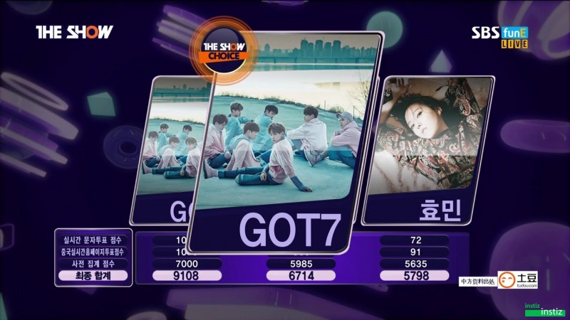 [더쇼160405] 갓세븐(GOT7) - 이 주의 더쇼 초이스 수상 소감+앵콜 | 인스티즈