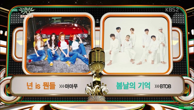 [뮤뱅160408] 박보검+아이린 - 오프닝+이 주의 K-Chart 1위 후보 (마마무 vs BTOB) | 인스티즈