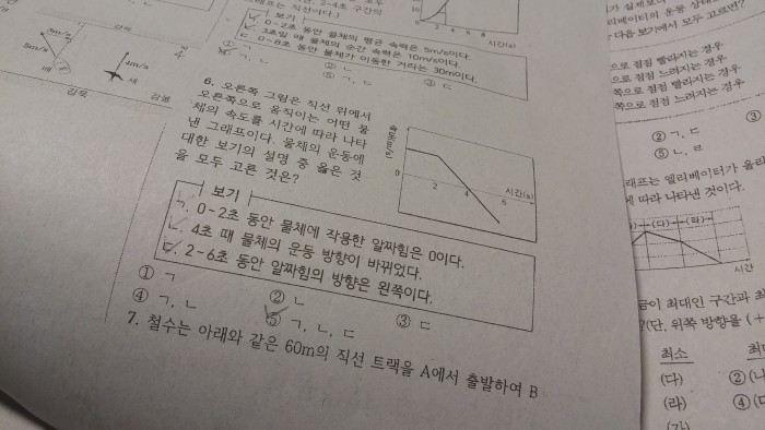 물리 질문.... 속도 시간 그래프에서 알짜 힘 방향을 어떻게 알아? | 인스티즈