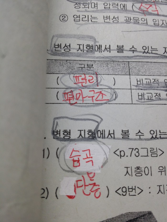 고1 지구과학 변성암쪽 질문! | 인스티즈