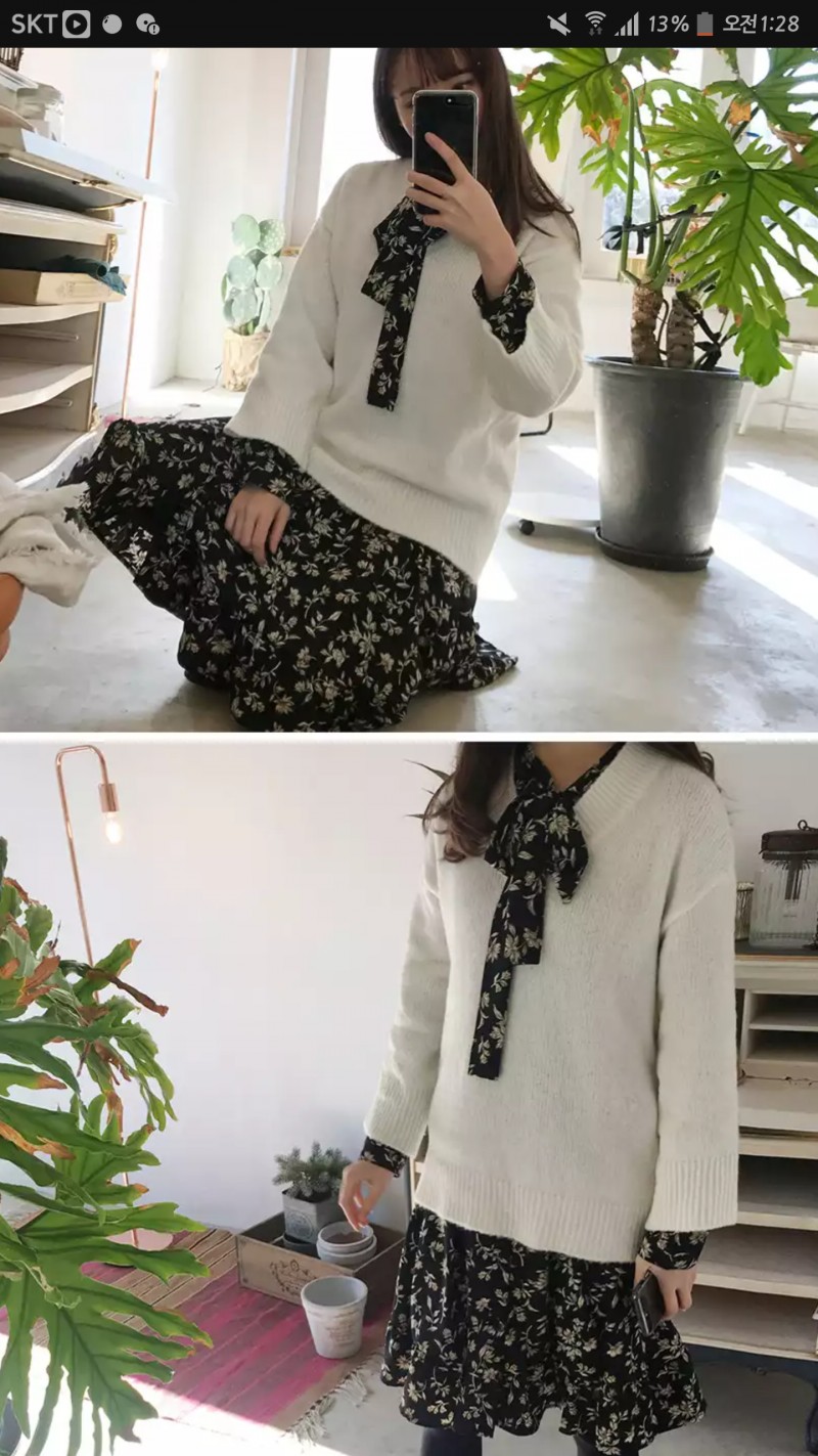 원피스 위에 니트코디 둘중 뭐가 더 이뻐??? | 인스티즈