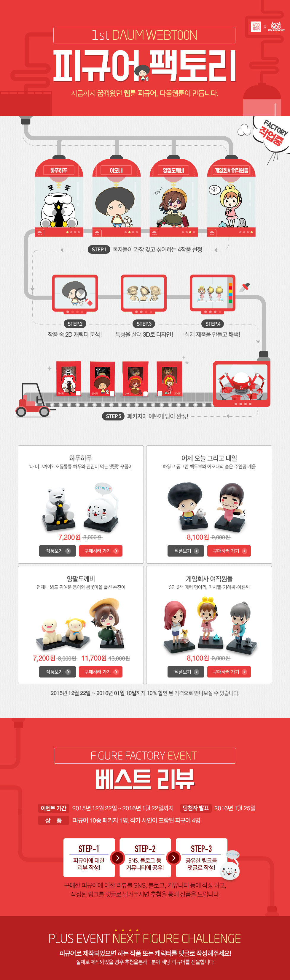 다음 웹툰 피규어 팩토리 12.22~1.10 까지 10％할인된 가격 | 인스티즈