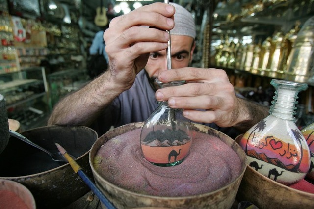 요르단의 유리병 모래그림 | 인스티즈