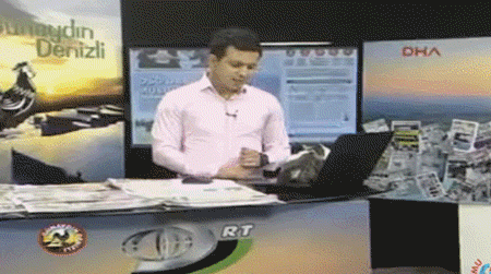 터키 아침 생방송 도중 난입한 길고양이.jpgif | 인스티즈