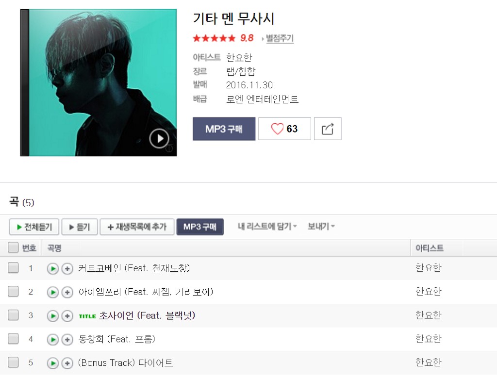 최근 나온 음반 중 가장 수작이라고 생각하는 앨범 | 인스티즈